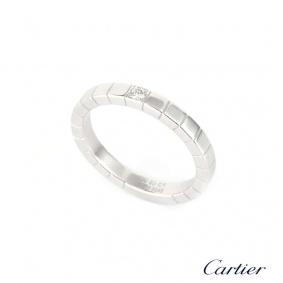 Cartier 18k White Gold Diamond Lanieres Wedding Band Size 60 B4058700 Cartier 18k White Gold Diamond Lanieres Wedding Band Size 60 B4058700